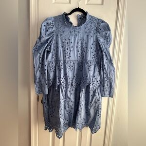 ZARA Ruffle Eyelet Dress